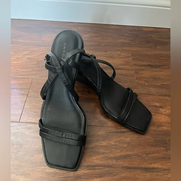 Nordstrom Caslon Square Toe Wedge Sandal in Black NWOT-Size 8 - Picture 11 of 11